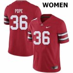 NCAA Ohio State Buckeyes Women's #36 K'Vaughan Pope Red Nike Football College Jersey KDD6645IK